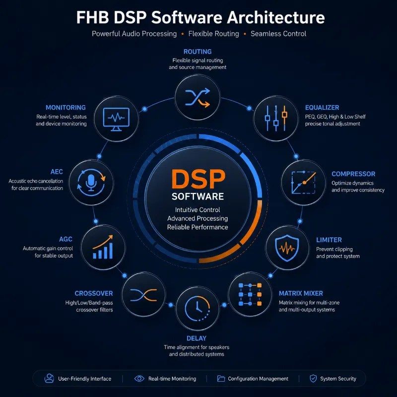 FHB DSP ソフトウェアをオーディオ処理に使用する方法